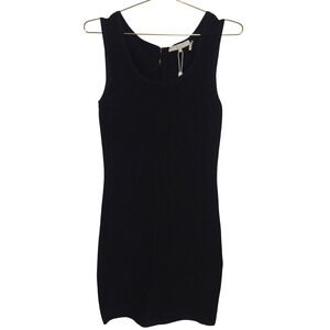 Stretta Black Textured Ripple Knit Sleeveless Bodycon Mini Dress F110325 Size S
